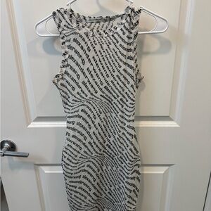 Alexander Wang Black and White Logo Mini Dress